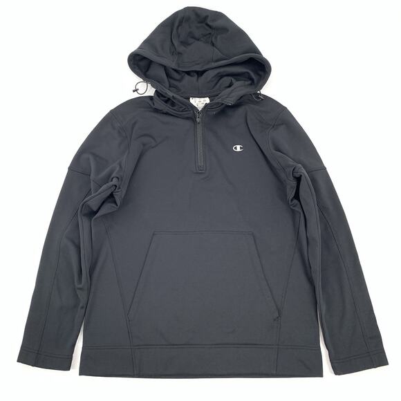 Champion Elite Performance Quarter Zip Hoodie Jacket Size Medium Mens Black M - Picture 1 of 6